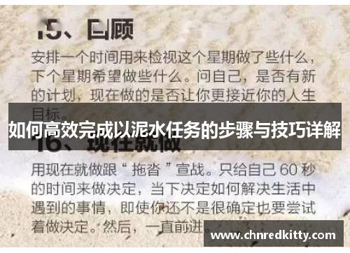 如何高效完成以泥水任务的步骤与技巧详解